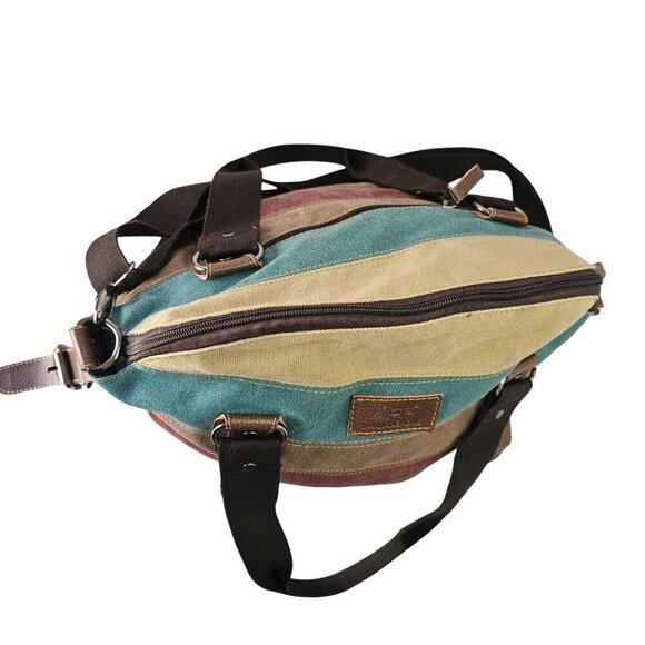 Manjianghong Multi Canvas Leather Crossbody Shoulder Handbag Large Capacity Tote - Picture 3 of 15